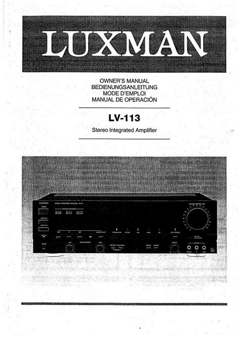 User manual Luxman LV